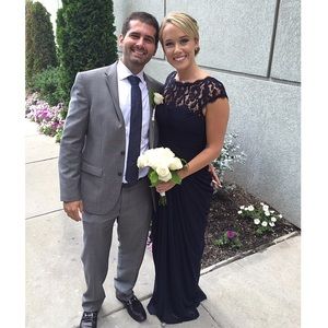 Adrianna Papell size 4 navy bridesmaids dress